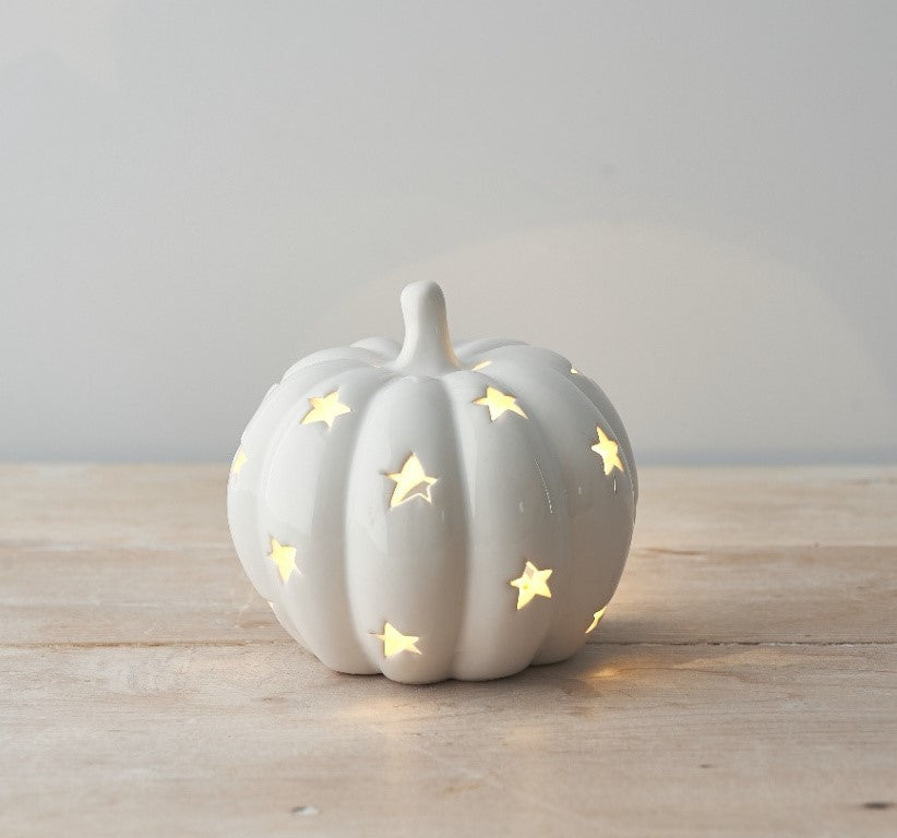 Large White Ceramic Pumpkin Tealight