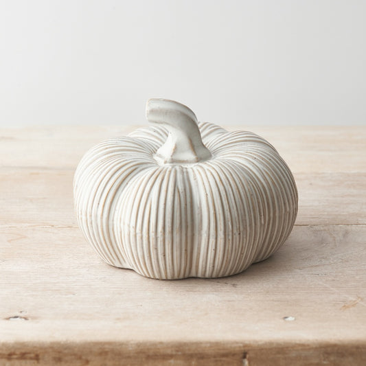 Cream Ribbed Pumpkin