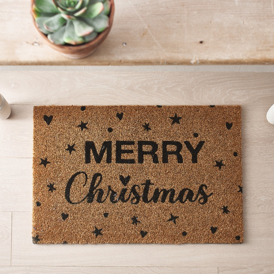 Merry Christmas Coir Doormat