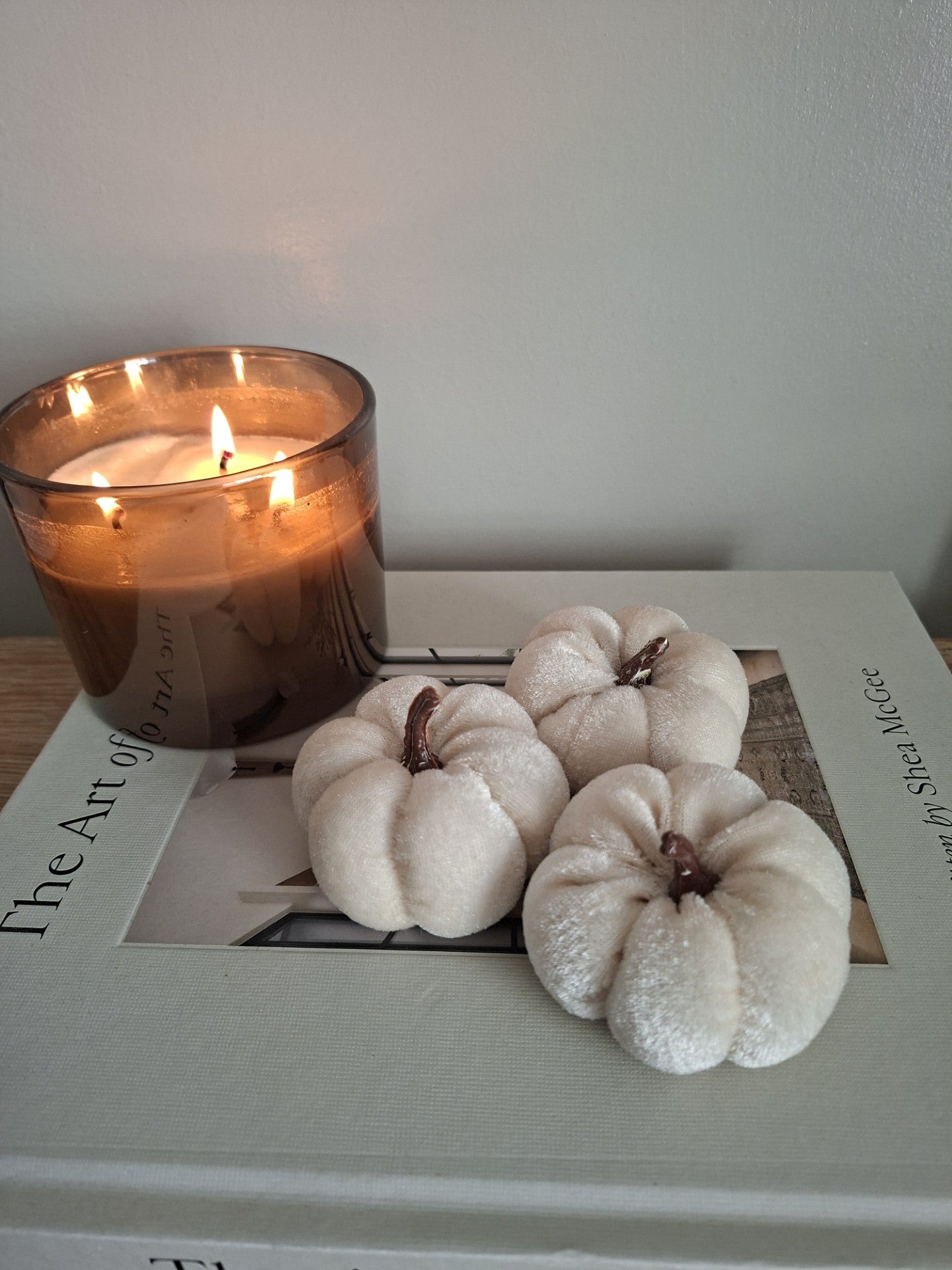 Set of 3 Velvet pumpkins