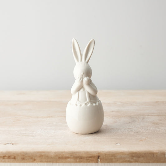White Bunny Egg Ornament